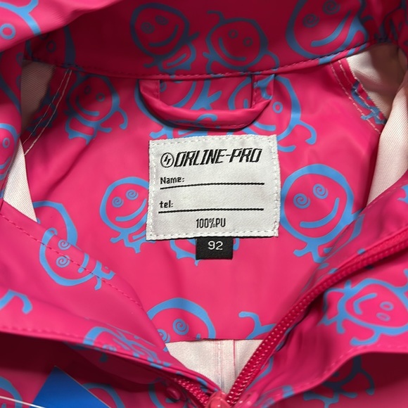 NWT Orline Pro Girls Reflective Rain Suit Size 92/2Yr - Picture 7 of 8